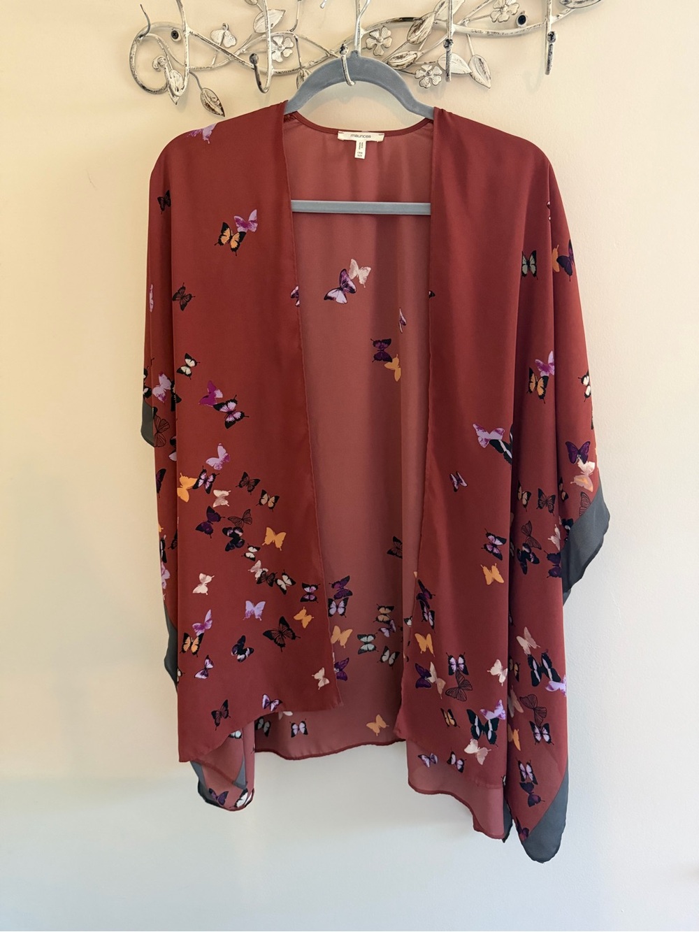Maurices One Size Open Cardigan - Deep Rust